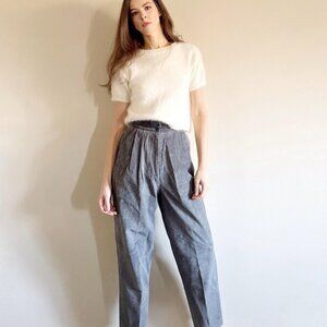 Vintage 90s suede high waisted pleated  pants.
